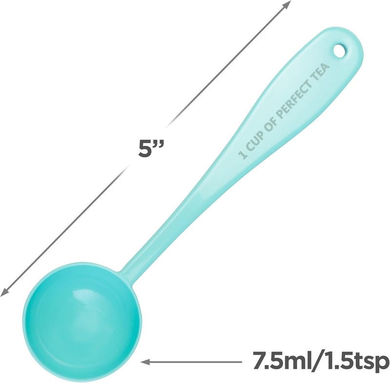 Pure Matcha Loose Leaf Tea Spoon Measure | One Cup of Perfect Tea | Stainless Steel Scoop (50's Blue) - Image 3